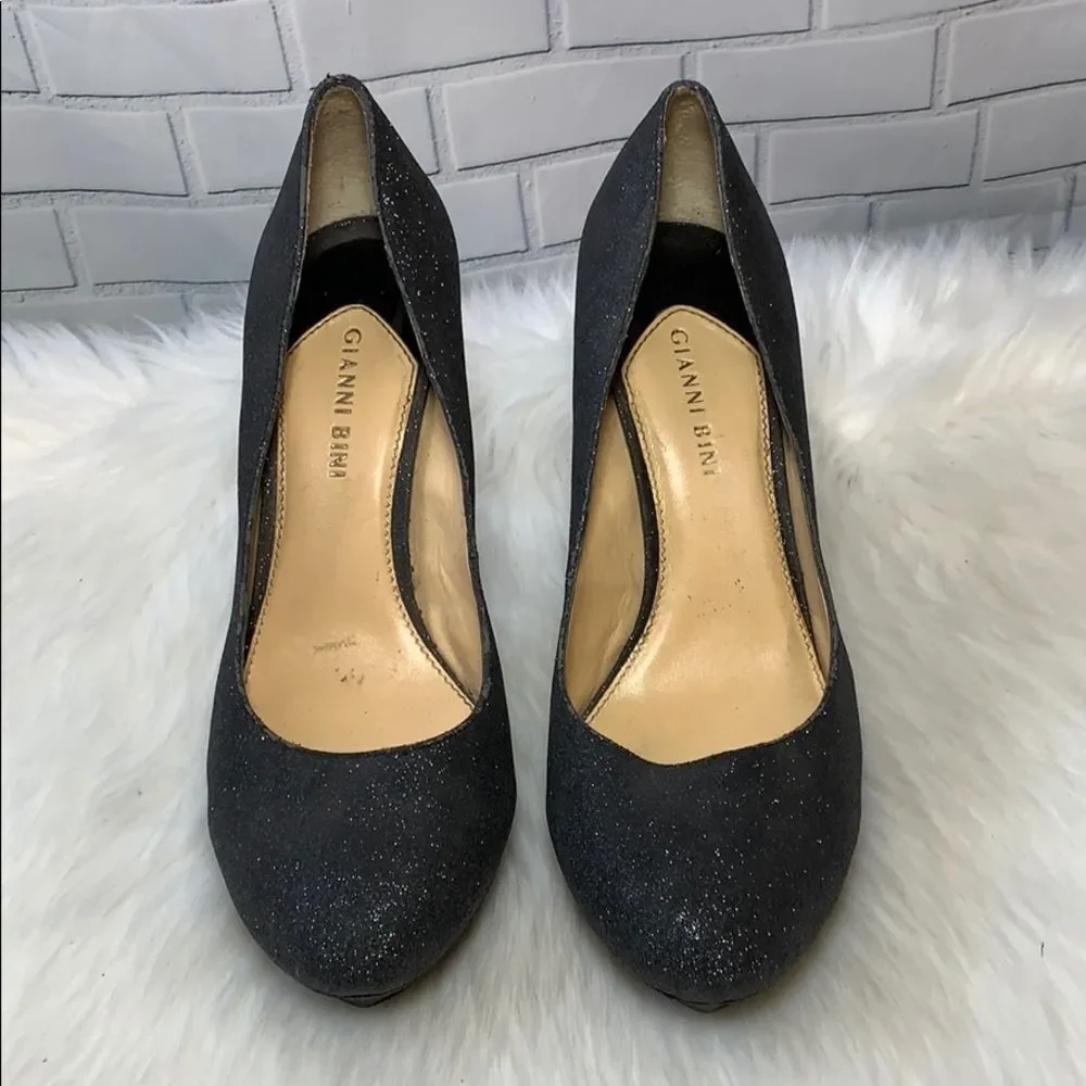 Gianni Bini‎ Black Sparkly Platform Pumps Size 9.5